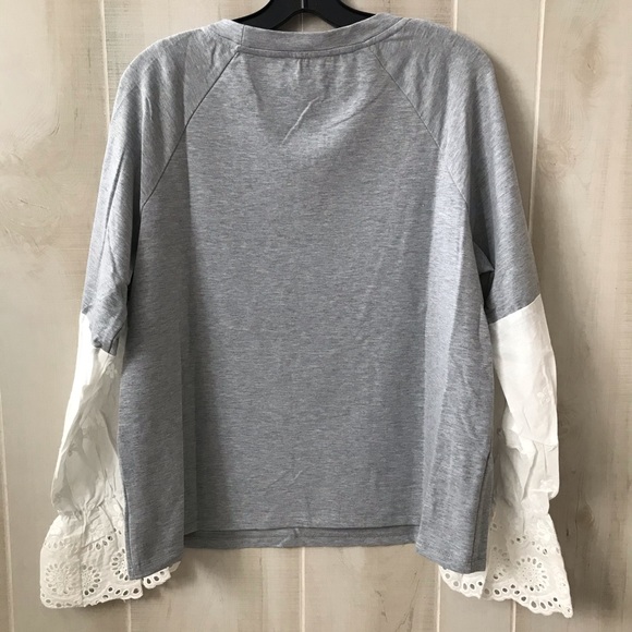 Raglan style top lace bell sleeve size L - Picture 3 of 5